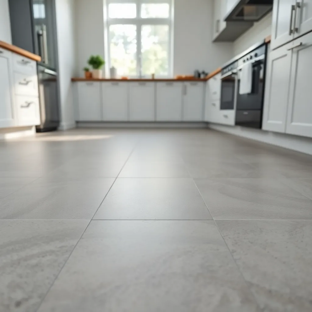 Szarą podłoga w kuchni