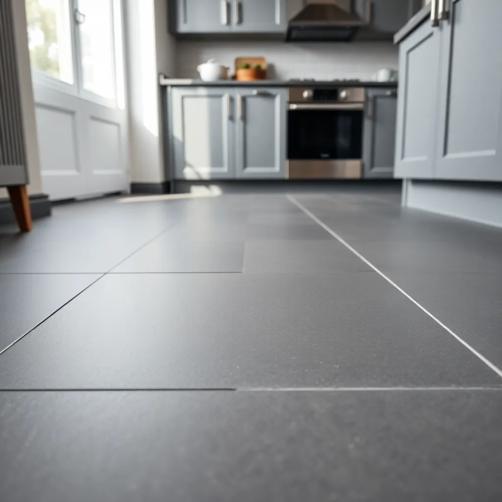 Szare płytki do kuchni na podłogę