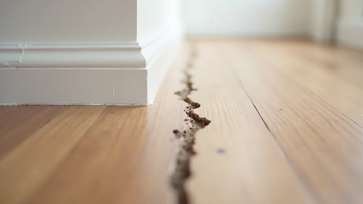szczelina między listwą a podłogą