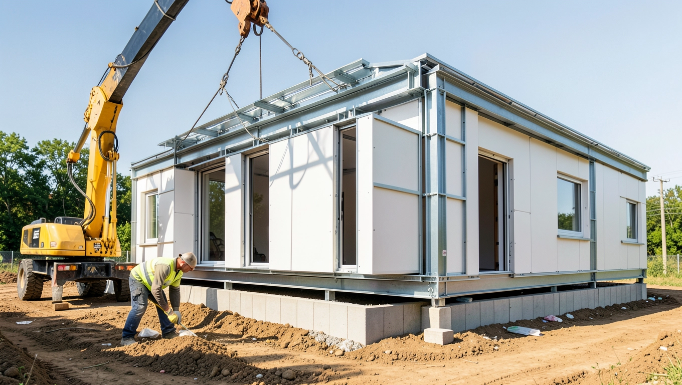 Szybki montaż dobudówki z prefabrykatów