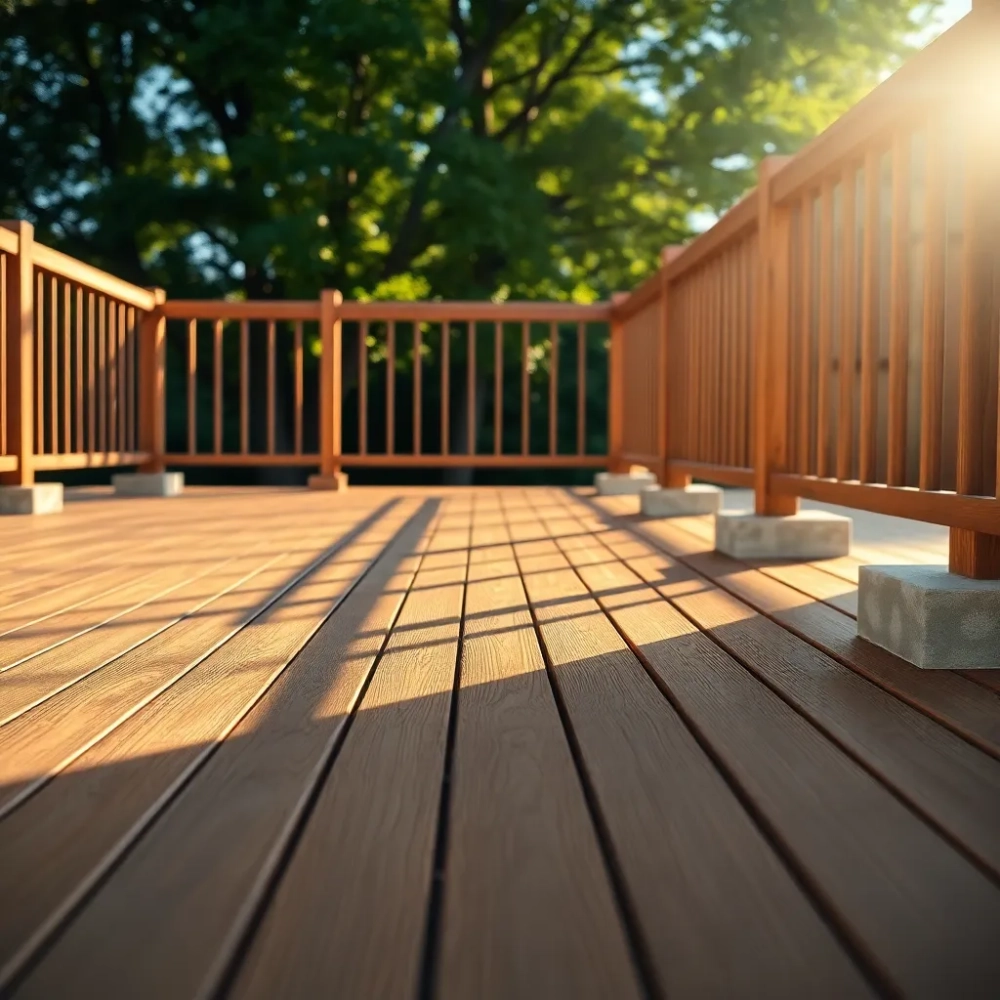 Taras drewniany na bloczkach fundamentowych