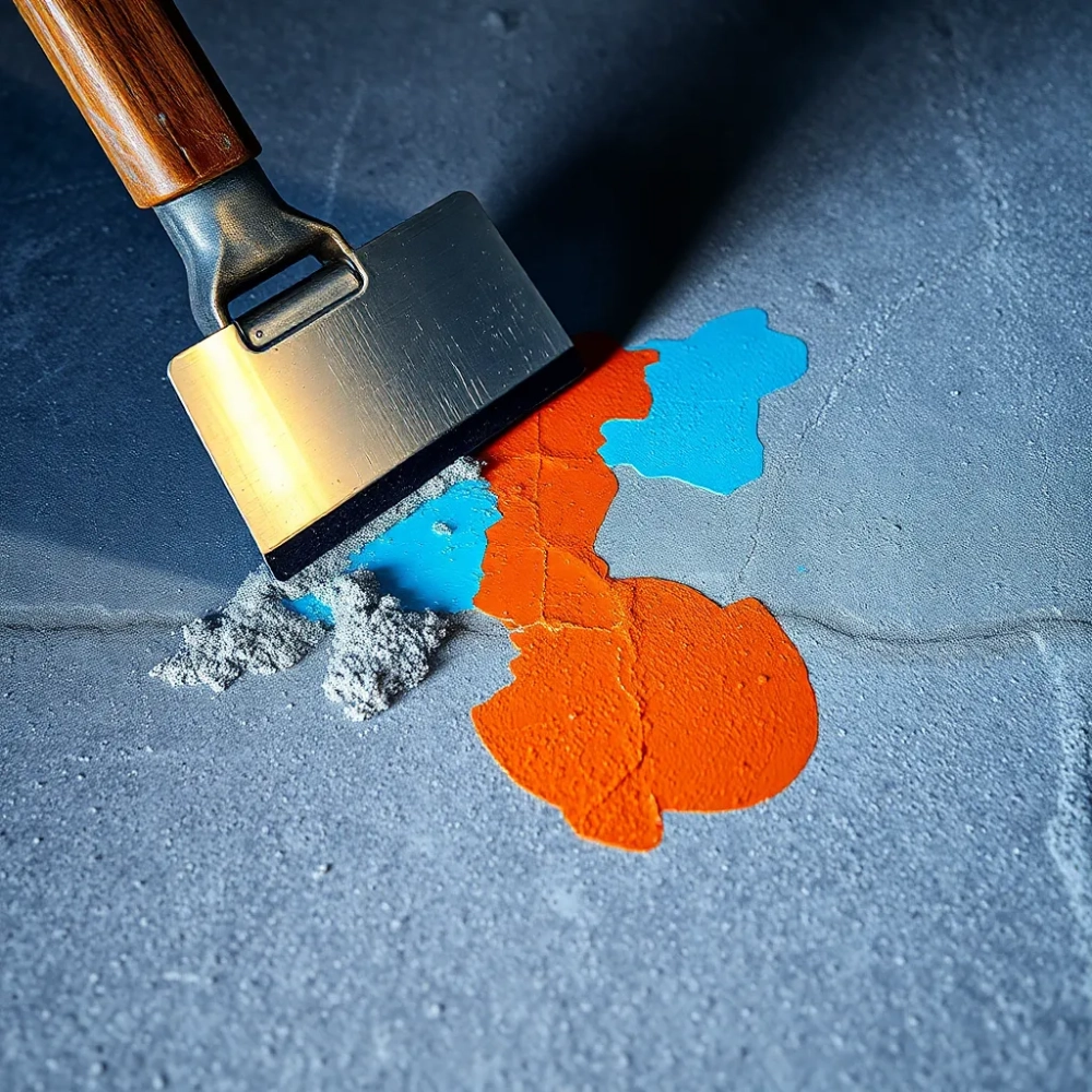 Usuwanie farby z posadzki betonowej