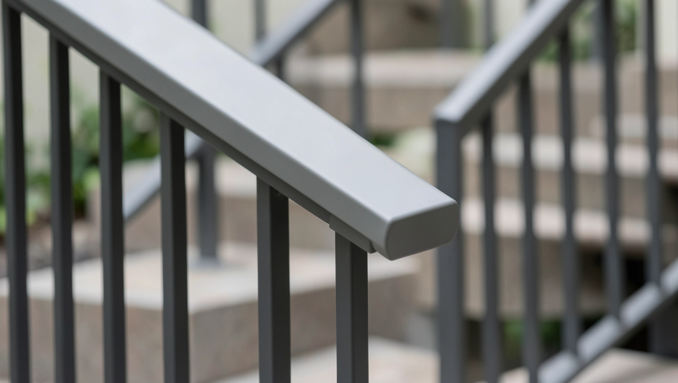 Warianty poręczy schodowej zewnętrznej z zaślepkami