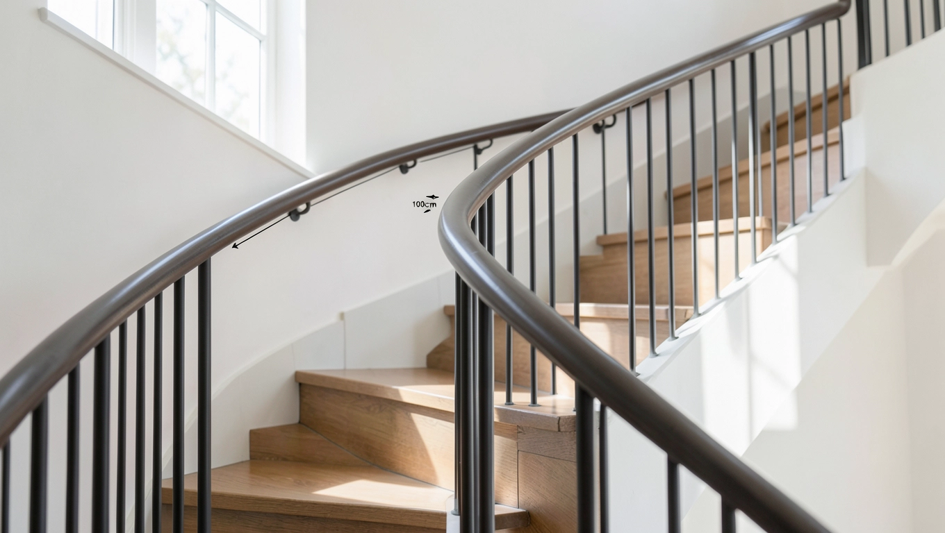 Wysokość poręczy na schodach kręconych