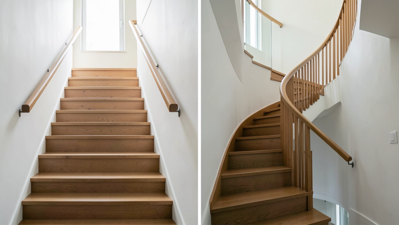 Wysokość poręczy przy schodach prostych i kręconych