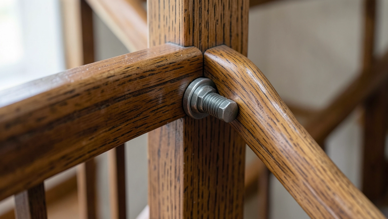 Złącze nastawne poręczy dębowej